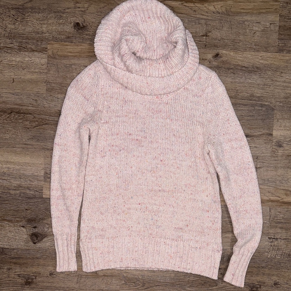 LOFT Soft Pink Cowl Neck Sweater